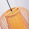 Sydasiatisk Bamboo Long Lantern Matsal Tak Hänglampa Japansk Restaurang Hänge Ljus Land Rustik Hängande Lampor