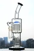 11.4 cali TORO szklane bonga podwójne ramię drzewo Inline Perc Glass Bubbler solidna solidna fajka wodna platformy wiertnicze z 18mm złączem