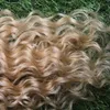 613 Capelli vergini biondi Capelli ricci crespi mongoli Estensioni dei capelli I-tip 100 g / ciocche Estensioni pre legate ricci