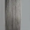 Cinza fita loira em extensões de cabelo humano 40 pcs prata cinza virgem cabelo reto pele de pele sem emenda amostras de extensão de cabelo para salão 100g