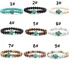 Sommer Stil Meeresschildkröte Perlen Armbänder Für Frauen Männer Klassische 14 farben Naturstein Elastische Freundschaft Armband Strand Schmuck