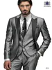 2018 Custom Gjorda Morning Style Groom Tuxedos Mörkgrå Bästa Man Groomsman Suit Mens Bröllopskläder Brudgummen Tailcoat (Jacka + Byxor + Vest)