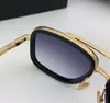 Матовые черные солнцезащитные очки титана 2030 года для мужчин Золото/серые затененные квадратные солнцезащитные очки с корпусом