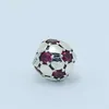 925 Sterling Silver Football Charm Bead with CZ Fits European Pandora Style Jewelry Bracelets Necklaces & Pendants