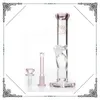 Tubos retos bongs rosa vidro bong gatinho gatinho tubos de fumo tubos de água canicoso equipamento petroleiro fumar bong jóia