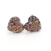 Fashion heart 12mm Resin Druzy Drusy Earrings Stainless Steel Earrings Handmade Stud for Women Jewelry