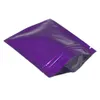 Glossy Purple 100 Pack 14x20 cm Zipper Lock Aluminum Foil Heat Sealable Food Storage Bags Foil Mylar Resealable Smell Proof Pouch