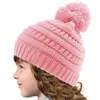 Barn beanie stickade pom pom hattar barn hattar baby pojke tjejer vinter cap toddler varma skullies mössor m063