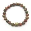 SN1275 Bracciale con ciondolo in bronzo albero della vita Buddha Set Bracciale Unakite design vintage Gioielli in pietra naturale di alta qualità289s