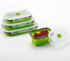 Siliconen Lunchbox Draagbare Kom Kleurrijke Vouwen Voedsel Container Lunchbox 350 / 500/800 / 1200ml Eco-vriendelijke C729