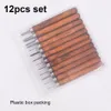 12 in 1 carving mes graver carver plastic pakket of canvas tas verpakking 12pcs set houtsnijwerk gereedschap