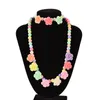 Rose Shaped Candy Beaded Necklace Lovely Bubblegum Kids Necklaces Bracelet Baby Girl Party Jewelry Multicolor free shipping 2018 hot sale