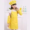 Children Baby Kids Apron Sleeves Hat Set Big Pocket Kitchen Baking Painting Cooking Craft Art Bib Apron