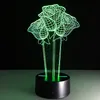 3D Rose 3D Visuelles Nachtlicht 7 Farbwechsel LED Schreibtischlampe Neuheit Geschenke 2018 #T56