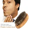 Новая кабана для волос из христика усы Beard Brush with жесткая круглая ручка древесины антистатическая персиковая парикмахерская для мужчин GI1182586