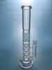 Triple Perc Szkło Bong Hoakhahs Prosta rura wodna Rura 4 warstwa Prysznic Perkolator Dab Rig Bongs HR316