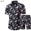 2018 New fashion suit and shirt suit, men's shirt + shorts men's summer casual 