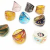 Groothandel 9-stks Mix kleurlampwerk glas murano ringen 17-19 mm bandring willekeurig gemengd model