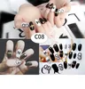 24pcs / ensemble brillant faux ongles brillant sexy mignon faux ongles courts longs