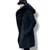 Men's Wool & Blends Kewlstyle Men's Winter Jacket Coat Hooded Long Sleeve Mens Overcoat Peacoat Asian Size Windbreaker Women Erkek Mont