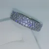 Mode smycken förlovning smycken pärla cz 5a zircon sten 10kt vitguld fylld bröllop band ring sz 5-10 gratis frakt