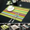 PCV Kitchen Dinning Stripe Stripe PlaceMats Do Mat Table Manteles Doils Cup Mats Coaster Pad 45 * 30 cm C444