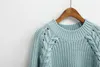 2018 herfst winter vrouwen truien en truien losse casual effen kleur O-hals twist gebreide wol dikke trui S18100902