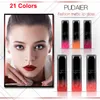 Makeup Lip Gloss Pudaier Matte Lipgloss High Shine Lightweight Non-Stick Cup Liquid Lipstick 21 Färger Vattentäta attaktiva läppar Metallisk Sexig sammet Lipgloss