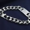 Bracelet en acier inoxydable pour hommes et garçons, couleur argent massif, chaîne, cadeau, bijoux de Promotion B196