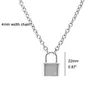 Femmes bijoux couleur argent cadenas pendentif collier flambant neuf en acier inoxydable Rolo câble chaîne collier amitié cadeaux