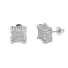 geometric micro pave cz screwback earring for girl women men boy lab diamond hiphop clear cz sparking bling screwback studs ear jewelry