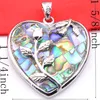 5 Pieces 1 Lot LuckyShine Best Wholesale Natural Shell Pendants 925 Silver Heart Rose Pendants For necklace Free shippings