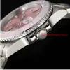 mode 116610ln Pink Dial Céramique Céraque montre en acier inoxydable miroir en verre saphir automatique Wonen Wonens Watches6053730