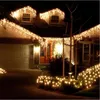 String Lights Christmas Outdoor Decoration 35m Droop 0305m Gardin Icicle String Lampe Garden Xmas Party 110V 220V1790906