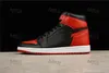 Top 1 High OG Bred Toe Black Red Shadow Homens Tênis de Basquete 1s Couro Genuíno Esportes Tênis 6 Anéis Poker Homex