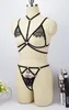 Femmes Sexy harnais soutien-gorge + jarretière Bondage Lingerie corps harnais fétiche porter gothique corps Cage gothique Rave jambe bas ceinture