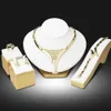 hel saledubai guldfärg smycken sätter nigerianska bröllop afrikanska pärlor kristall ihåliga brud smycken set rhinestone etiopiska smycken