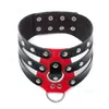 Bondage Harness Slave Gothic Punk Halsband mit Nieten, 3 Schichten, Nieten-Rollenspiel-Halsband #E89