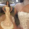 Parels kralen hoge hals prom jurken zuid-afrikaanse kant zeemeermin avondjurken cap sleeves cocktail feestjurk op maat gemaakte vestidos