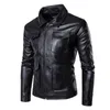 Wholesale- LASPERAL Fashion Men Pu Leather Motorcycle Jacket Coat Winter Autumn Punk Rock Windbreakers Overcoats Male 2017 New 5XL 4XL Z30