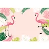 Rosa Flamingo Fotografi Bakgrund Färgglada Blad Nyfödda Baby Shower Props Kids Girl's Birthday Party Photo Booth Backdrop