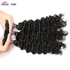 Ishow 10a brasiliansk djup våg Curly 4 buntar med stängning peruanska malaysiska mänskliga hårförlängningar för kvinnor tjejer alla åldrar naturligt färg svart jungfru hår