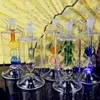 A variety of flowers with light water glass bottles Wholesale Glass bongs Oil Burner Glass Water Pipes Oil Rigs Smoking Free