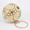 Design Gold Ball Wristlets Tasche Frauen Silber Perlen Pearl Mini Tote Handtasche Kette Dame Hochzeit Braut Abend Geldbörse Kupplungsbeutel