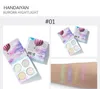 Ny Handaiyan Chameleon Highlighter Palette Ansikte Kontur Makeup Highlighting Bronzer Glow Aurora Shimmer Eyeshadow Kosmetisk kit
