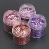 4box 10ml Pink Purple Nail Art Glier  Sheets Ultra-thin & 1mm Mixed Sequins Acrylic Tips Body Paint Nail Art Decoration