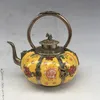 Pot Antique en porcelaine argentée fait à la main de la dynastie Qing, sculpture exquise, artisanat peint à la main, meilleure décoration de collection