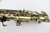 Collo con piega piccola MARGEWATE Sassofono soprano Ottone Rame antico Superficie B Strumenti musicali piatti Sax con custodia e bocchino