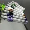 Smoking Pipes Europe and America Colored multi spiral Glass Hookahs Bongs Colorful skull glass suction nozzle