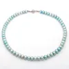 Joyas de perlas de agua dulce naturales Collar de perlas de agua dulce Collar de perlas de pan de 7-9 mm